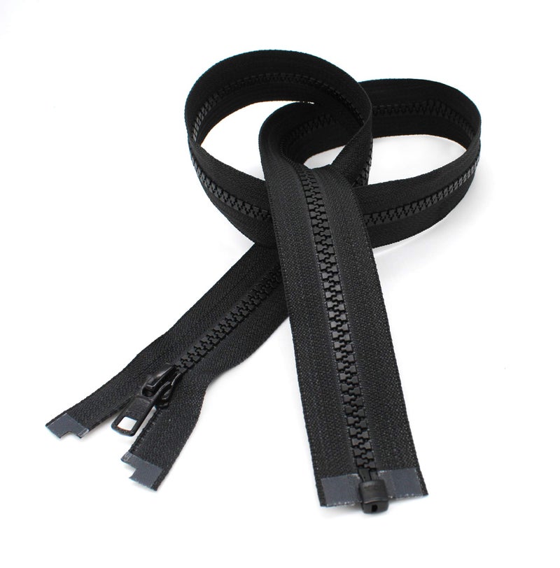 YKK Ski & Sport Vislon Zipper, Molded Plastic Separating -Medium Weight (Select Color) (Black, Length 24 inches) Made in USA - Image 1
